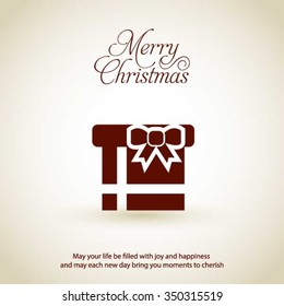 Merry Christmas and Happy Winter background celebration typography with presents and gift box. Vector illustration.