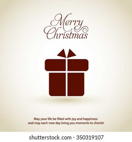 Merry Christmas and Happy Winter background celebration typography with presents and gift box. Vector illustration.