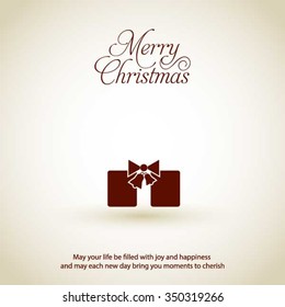 Merry Christmas and Happy Winter background celebration typography with presents and gift box. Vector illustration.