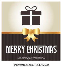 Merry Christmas and Happy Winter background celebration typography with presents and gift box