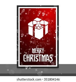 Merry Christmas and Happy Winter background celebration typography with presents and gift box