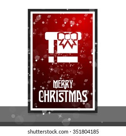 Merry Christmas and Happy Winter background celebration typography with presents and gift box