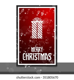 Merry Christmas and Happy Winter background celebration typography with presents and gift box