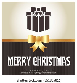 Merry Christmas and Happy Winter background celebration typography with presents and gift box