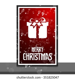 Merry Christmas and Happy Winter background celebration typography with presents and gift box