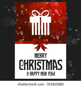 Merry Christmas and Happy Winter background celebration typography with presents and gift box