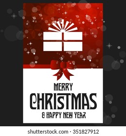 Merry Christmas and Happy Winter background celebration typography with presents and gift box