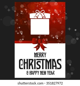 Merry Christmas and Happy Winter background celebration typography with presents and gift box