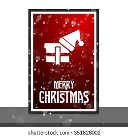 Merry Christmas and Happy Winter background celebration typography with presents and gift box