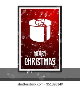 Merry Christmas and Happy Winter background celebration typography with presents and gift box