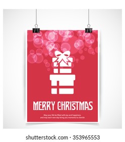 Merry Christmas and Happy Winter background celebration typography with presents and gift box. Vector illustration.