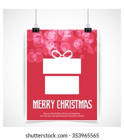 Merry Christmas and Happy Winter background celebration typography with presents and gift box. Vector illustration.
