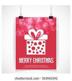 Merry Christmas and Happy Winter background celebration typography with presents and gift box. Vector illustration.