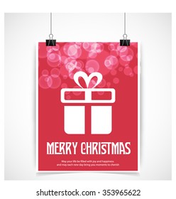 Merry Christmas and Happy Winter background celebration typography with presents and gift box. Vector illustration.