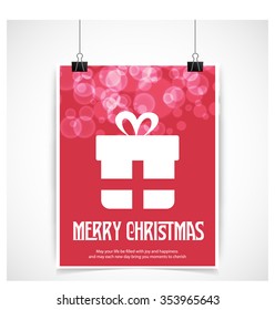 Merry Christmas and Happy Winter background celebration typography with presents and gift box. Vector illustration.