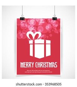 Merry Christmas and Happy Winter background celebration typography with presents and gift box. Vector illustration. Merry Christmas and Happy Winter background celebration typography with presents and gift box. Vector illustration.