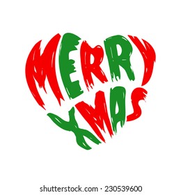 Merry Christmas Heart. Vector icon