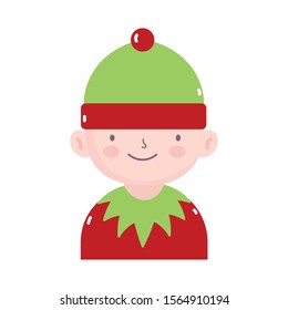 merry christmas helper of santa decoration icon vector illustration