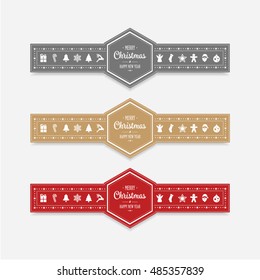 merry christmas hexagon ornament banner background