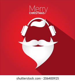 Merry Christmas hipster poster for party or greeting card. Vector illustration