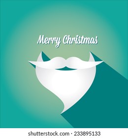 Merry Christmas hipster poster for party or greeting card on azure background. Vector illustration