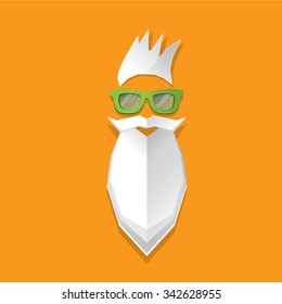 MERRY Christmas hipster poster for party or greeting card. Vector illustration. Santa Hipster Claus. vector merry christmas art design