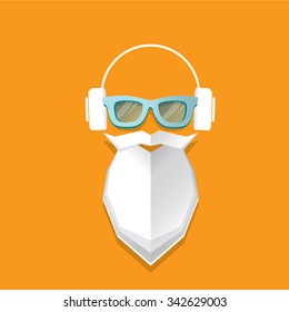 MERRY Christmas hipster poster for party or greeting card. Vector illustration. Santa Hipster Claus. vector merry christmas art design