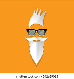 MERRY Christmas hipster poster for party or greeting card. Vector illustration. Santa Hipster Claus. vector merry christmas art design