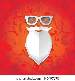 MERRY Christmas hipster poster for party or greeting card. Vector illustration. Santa Hipster Claus. vector merry christmas art design