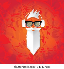 MERRY Christmas hipster poster for party or greeting card. Vector illustration. Santa Hipster Claus. vector merry christmas art design