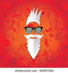 MERRY Christmas hipster poster for party or greeting card. Vector illustration. Santa Hipster Claus. vector merry christmas art design