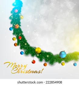 Merry Christmas! Holiday background with baubles and space for text (EPS10 Vector)