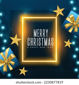 merry christmas holiday background with xmas giftbox design 