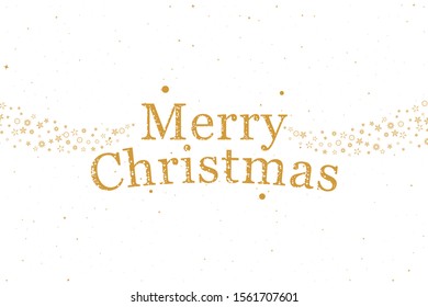 Merry Christmas Holiday card with font lettering and decorative pattern with snowflakes isolated on a white background. Flat vector illustration EPS10