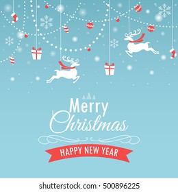 merry christmas holiday greeting card. can be use for poster, banner, graphic element, leaflet and background, vector illustration 
