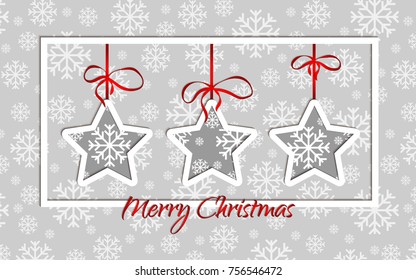 Merry Christmas. Holiday greeting card. Vector illustration. 