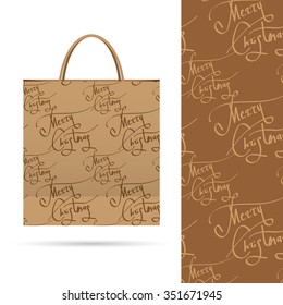 Merry Christmas. Holiday pattern over paper package.  Seamless pattern. Vector EPS File contains seamless patterns under clipping mask and in swatches.