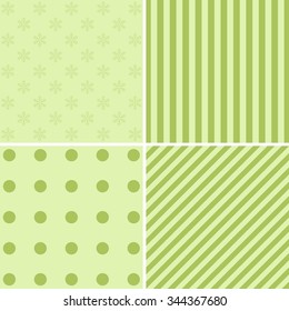 Merry Christmas Holiday Patterns Set. Four Vector   Backgrounds. 