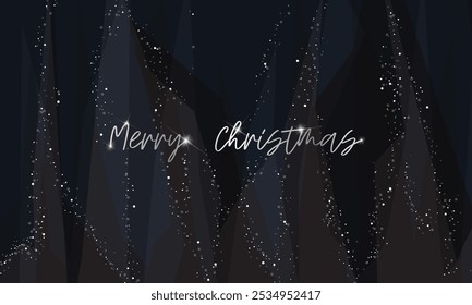 Fondo de Vector de Festiva de Navidades felices. Composición de Festiva de invierno para diseño de Navidad. Diseño de lujo del Anuncio de los saludos con el ornamento plateado del brillo