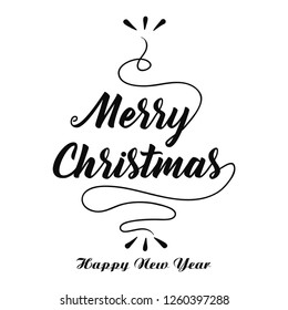 merry Christmas holiday vector illustration lettering composition
