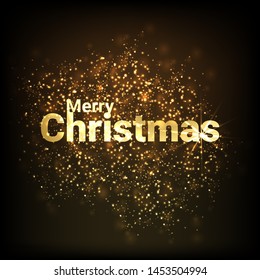 Merry Christmas. Holiday Vector Illustration. Bright inscription - Vector illustration