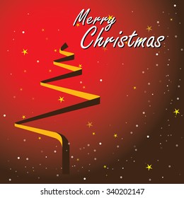 merry christmas holiday vector illustration with xmas tree