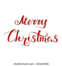 Merry Christmas, holiday vector illustration, hand-drawn felicitation, EPS 8