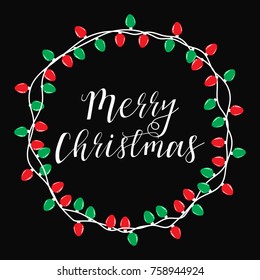 Merry Christmas holiday vector print.  Winter card or poster design.
