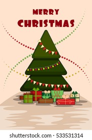 Merry Christmas holiday wishes background. Vector illustration