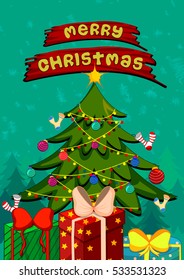 Merry Christmas holiday wishes background. Vector illustration