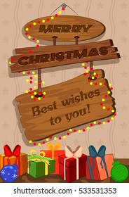 Merry Christmas holiday wishes background. Vector illustration