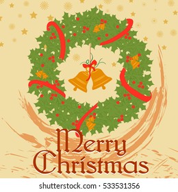 Merry Christmas holiday wishes background. Vector illustration