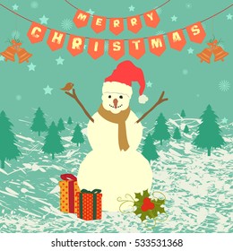 Merry Christmas holiday wishes background. Vector illustration