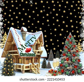 merry christmas holiday year winter card celebration xmas text design gift snow santa abstract illustration background red white present happy decorative banner december greeting message.